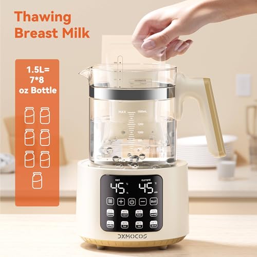 Dxmocos Electric Kettle with Temperature Control, 1.5L Large Capacity Stainless Steel Water Boiler, 40°C to 100°C Adjustable, 72H Keep Warm, Type G Plug, Kettle for Coffee, Tea, Milk Powder