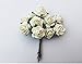 Thai Decorated 100 pcs Mini Roses White Color 15 mm Mini Paper Flowers Mulberry Paper Flowers Scrapbooking Embellishment Wedding Card Supplies Mini Paper Roses White
