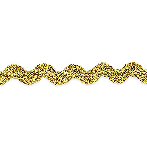 Trims by the Yard 1/8" Metallic Mini Ric Rac Trim | Metallic Gold | (36 yard cu…