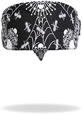 Black Paisley Road Wrap Headband Head Wrap Biker Bandanna with Sweatband and Velcro