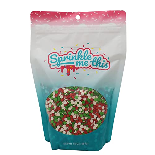 Confetti Christmas Sprinkles 1 LB Resealable Stand Up Candy Bag