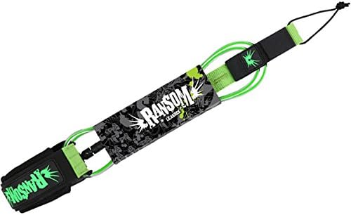 Ransom Surf Wax Calf Clear / Green Longboard Leash - 9'