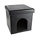 PETMAKER Pet House Ottoman- Collapsible Multipurpose Cat or Small Dog Bed Cube & Footrest with Cushion Top & Interior Pillow by (Faux Leather)thumb 4