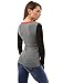 PattyBoutik Women's Crew Neck Color Block Blouse Top
