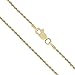 Honolulu Jewelry Company 14K Real Solid Yellow Gold 1mm or 2mm Rope Chain Necklace Lobster Clasp, 16