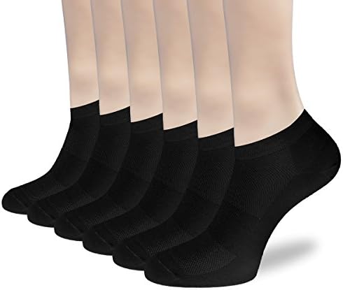 Womens 6 Pack No Show Socks Ultra Low Cut Casual Cotton Invisible Non Slip Sock for Liner Flats Boat