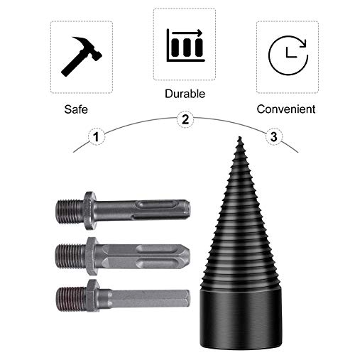 ULTECHNOVO Holzspaltbohrer Brennholz Holzspalter Bohrer Hochleistungsholzkegelbohrschraube Schraubendreher Anzünder… – Bild 6