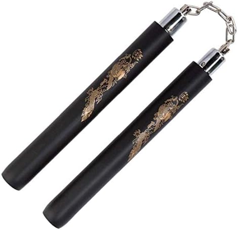 Lethend Foam Training Nunchucks, Padded Practice Nunchaku Portable Training Nunchuck, Safety Martial Arts Nunchucks for Kids and Beginners (Black)