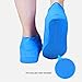 Blue Waterproof Rain Shoe Covers  for Traveling - Durable,Water Resistant,Non slip,Non-toxic,Recyclable,Stretchable Boot Overshoe - Elasticity Gear Galoshes fits for Men Women Kids (Large US 7.5-11)
