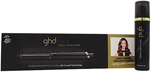Bundle - 2 items : GHD Professional Classic Wave Wand Oval &amp; GHD Heat Protect Spray, 4 Oz