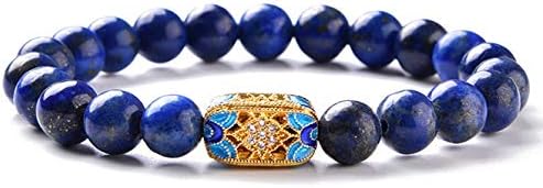 Feng Shui Lapis Lazuli Wealth Porsperity 8mm Bracelet, Attract Wealth and Good Luck, Deluxe Gift Box Included