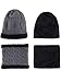 Tatuo 4 Pcs Winter Hat and Gloves Set for Men and Women and Kids Ski Warm Fleece Knit Beanie Hat Warmer Scarf Earmuff(Grey)