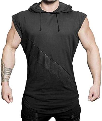WQS 001 Men's Bodybuilding Hoodie Sport Tank Top Vest Stitching Camouflage Sleeveless Gym Fitness Workout Muscle T-Shirt