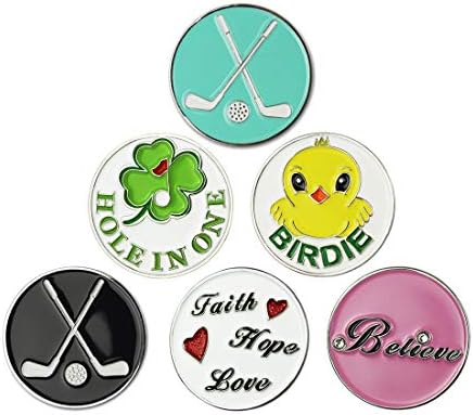 GOLTERS Golf Ball Markers Golf Markers Golf Gifts Clips Pack of 6