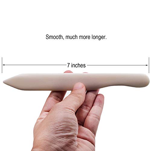 Large Genuine Bone Folder Tool - Real Craft Bone Folders Paper Creaser Crafting Folding Scoring Burnishing Creasing Scrapbooking Tools For Beginner DIY Bookbinding Supplies Leather Origami Paper Craft - Thumbnail 2