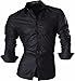 jeansian Men's Button-Down Slim Fit Long Sleeves Dress Shirts Tops Z029