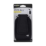 Nite Ize Fits All Phone Holster - Vertical or Horizontal  Protective, Clippable Cell Phone Holder For Your Belt Or Waistband - Horizontal - Extra Large - Black