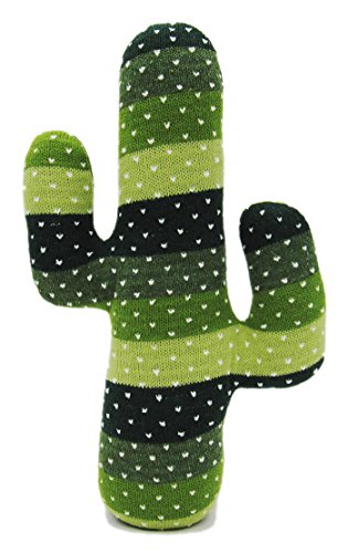 EDLDECCO Artificial Handicraft Fabric Cactus Decorative Plush Gift for Your Home Décor Table Décor Bedroom and Office-Light Green and Dark Green Strip