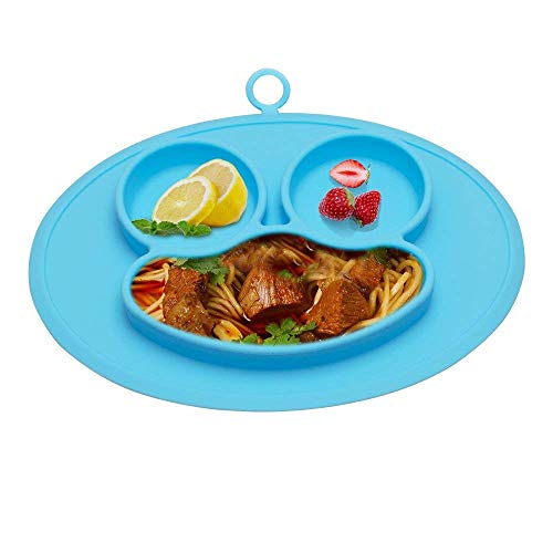 URSMART Baby Rice Plate Silicone Food Placemats Kids Suction to Dining Table Kitchen Dinnerware (Ross Red) URSMART Baby Rice Plate Silicone Food Placemats Kids Suction to Dining Table Kitchen Dinnerware (Ross Red)