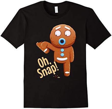 Mens Oh Snap Shirt - Gingerbread Funny Christmas T-shirt 3XL Black