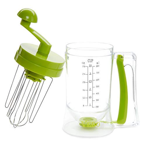 Premium Batter Dispenser with Mixer & Measuring Label: BPA-Free, Food-Grade Plastic Dispenser For Cupcakes, Pancakes, Muffins, Crepes, Cakes, Waffles & More | Best Bakeware Tool For Desserts By VeBo