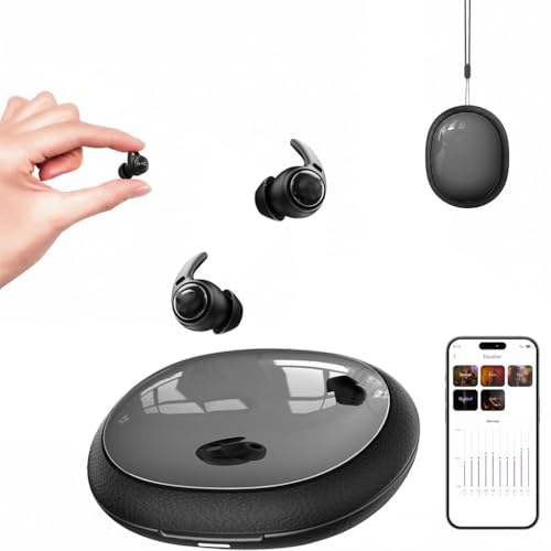 NE76 Sleep Earphones for Side Sleeping, Bluetooth Wireless Earphone Translator Instant, Charging 165 Languages, Mini Sleep Earbuds, Suitable for Travel, Study and Meetings-Black