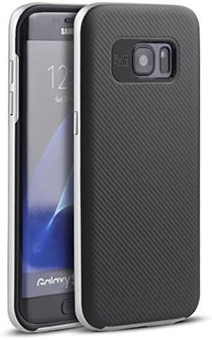 mc-dingar FULLMOON(TM) Ultra Thin Slim Design Soft Hybrid PC Bumper Case Cover For Samsung Galaxy S7 (Silver)