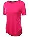 Doublju Womens Basic 3/4 Sleeve Round Neck Loose Fit Long T-Shirt