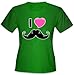 I Love Mustache Girl's T-Shirt #1408
