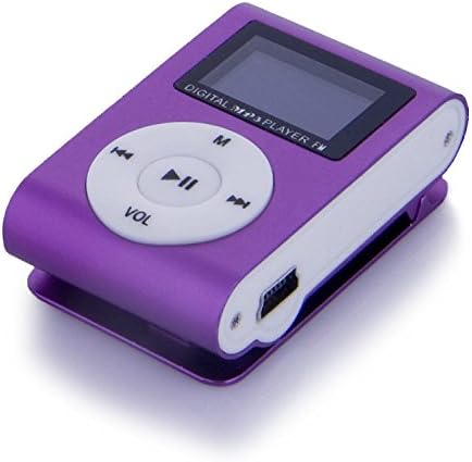 ATFUNGO Mini USB Clip MP3 Player LCD Screen Support 32GB Micro SD TF Card (Violet) ¡­