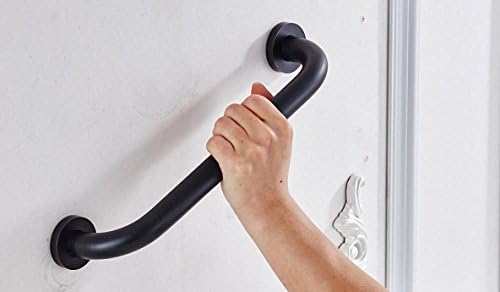 700Brass 14-Inch Grab Bar for Hotel/Motel/Home Shower Safety, Solid Brass, Oil Rubbed Bronze/Black, Heavy-duty Construction Armrest, Bathroom Bathtub Handrail