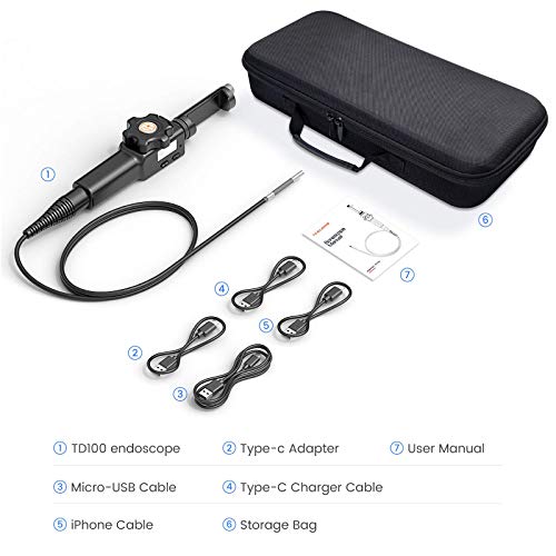 Articulating Endoscope for iPhone, Teslong Visual Automotive Inspection