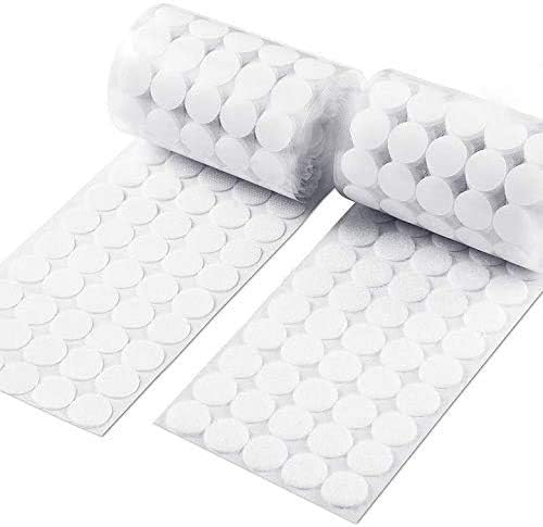 Self Adhesive Dots, 1000Pcs (500 Pairs) 0.39 Inch Diameter Self Adhesive Nylon Sticky Back Coins Hook Loop Strips Fastener Round Dot Stickers Tapes for Hanging Sewing Clothing Kids Crafts