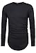 JOKHOO Mens Long Sleeve Hipster Hip Hop Basic Curved Hem T Shirt Black Medium
