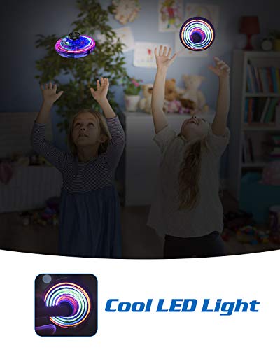 Flying Toys, Hand Operated UFO Drone with LED Light 4 Playing Mode USB Rechargeable Mini Flying Ball, Gifts Toys for Boys Girls Teens and Adults