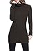 Rocorose Women's Strechable Elegant Turtleneck Ribbed Long Sweater Deep Coffee M
