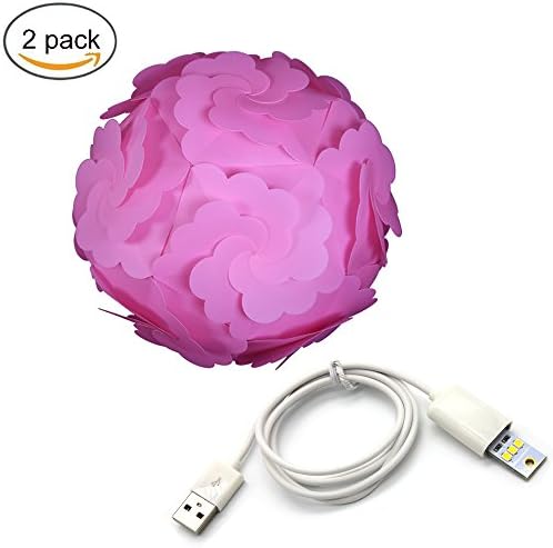 2 Pack Ceiling Pendant DIY 3D Puzzle Lamp Shade Cloud Puzzle Lights Kit For Christmas Living Room, Bedroom, Study, Dining room (Pink)