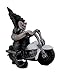 Zeckos Nowaday Gnomes Motorcycle Bikers- Male Dude on Black Bike and Female Chick Gnome on White Cycle Figurine Statue