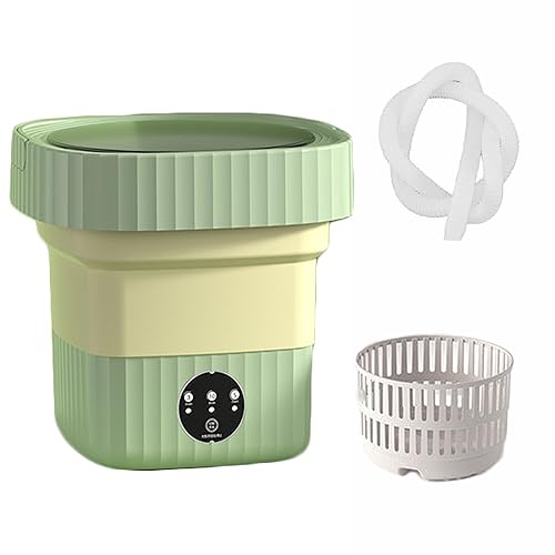 Portable Washing Machine, Foldable Mini Washing Machine, Small Washing Machine for Underwear, Baby Clothes, or Small Items, Suitable for Apartments, Dormitories, Camping, Travel (6 Liters),Green
