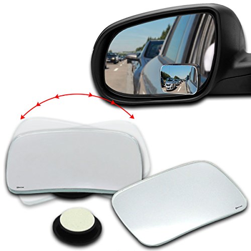 Zento Deals 2 Packs of Square Rearview Blind Spot Mirrors Stick-On and Adjustable to 360 Degrees Rotation Functions for All Vehicles