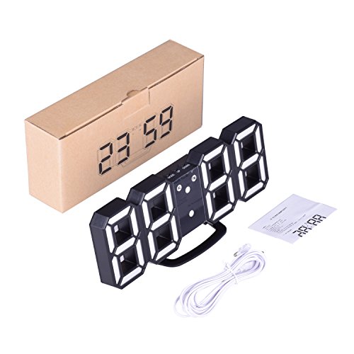 image for EVILTO LED Digital Alarm Clock with Night Light, 3D Number Style Moder