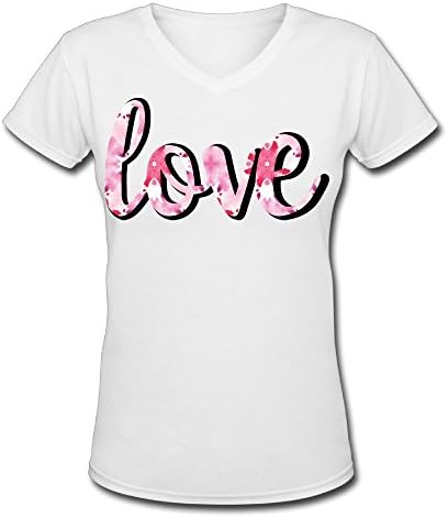 Watercolour Love V-neck Women's Comfortable Teeshirts Women's Fashion