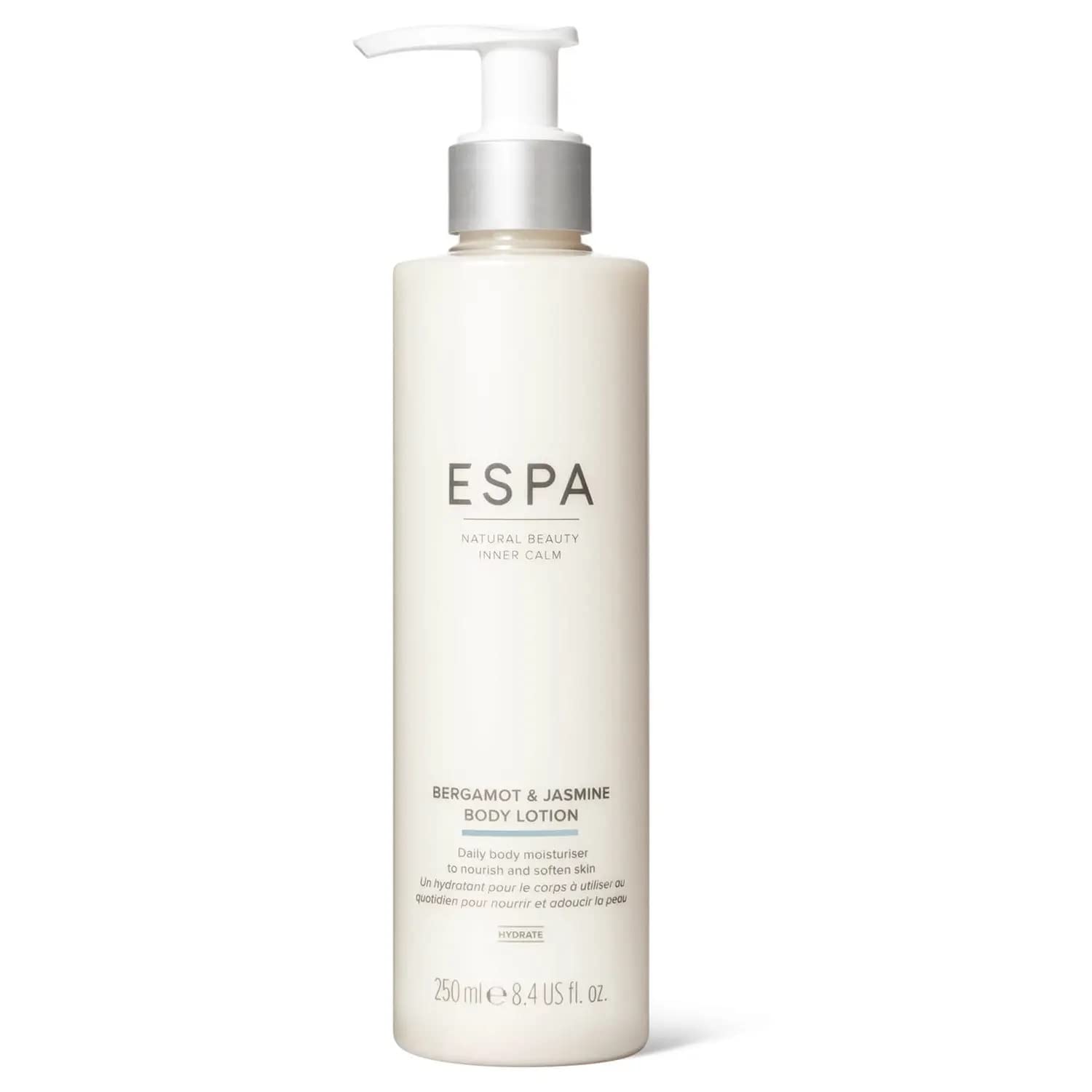 ESPA | Bergamot & Jasmine Body Lotion | 250ml | Moisturises, Nourishes & Softens | Luxurious Blend of Pure Essential Oils | 100% Natural Fragrance