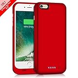 iPhone 6S Plus / 6 Plus Battery Case [6800mAh], Gixvdcu Portable Protective Charging Case for iPhone 6Plus, 6S Plus Extended Juice Pack Charger Ultra Slim - Red