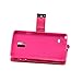 IZENGATE Samsung Galaxy Note 4 Wallet Case - Executive Premium PU Leather Flip Cover Folio with Stand (Deep Rose Pink)
