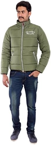 Wardtrobe Men's Beautiful Stylish Quilted Taffeta Jaket With Embroidery XL Green