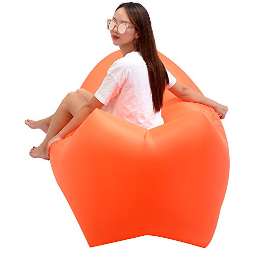 iZEEKER Inflatable Lounger Wind Breezy Pouch Couch Windbed Cloud Air Chair Sofa Bed Lazy Bag Been Sleeping Sand Beach Laybag Blow Up Original Fast Hangout Outdoor Hammock Lounge Adults Kids - Thumbnail 2