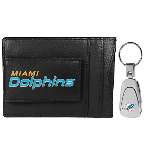 Siskiyou Sports NFL Miami Dolphins Unisex Leather Cash & Cardholder & Steel Key…