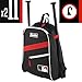 Franklin Sports MLB Baseball Batpack Bag - Youth Baseball, Softball and Teeball Bag - Equipment Backpack For Sports - Holds (2) Bats - Black/Red/White