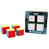 CuberSpeed Speedcubing Bundle Moyu MoFang JiaoShi MF2S 2X2 & MF3S 3X3 & MF4S 4X4 & MF5 5X5 Stickerless Bright Magic cube Cubing Classroom Stickerless speed cube set with Gift Packing